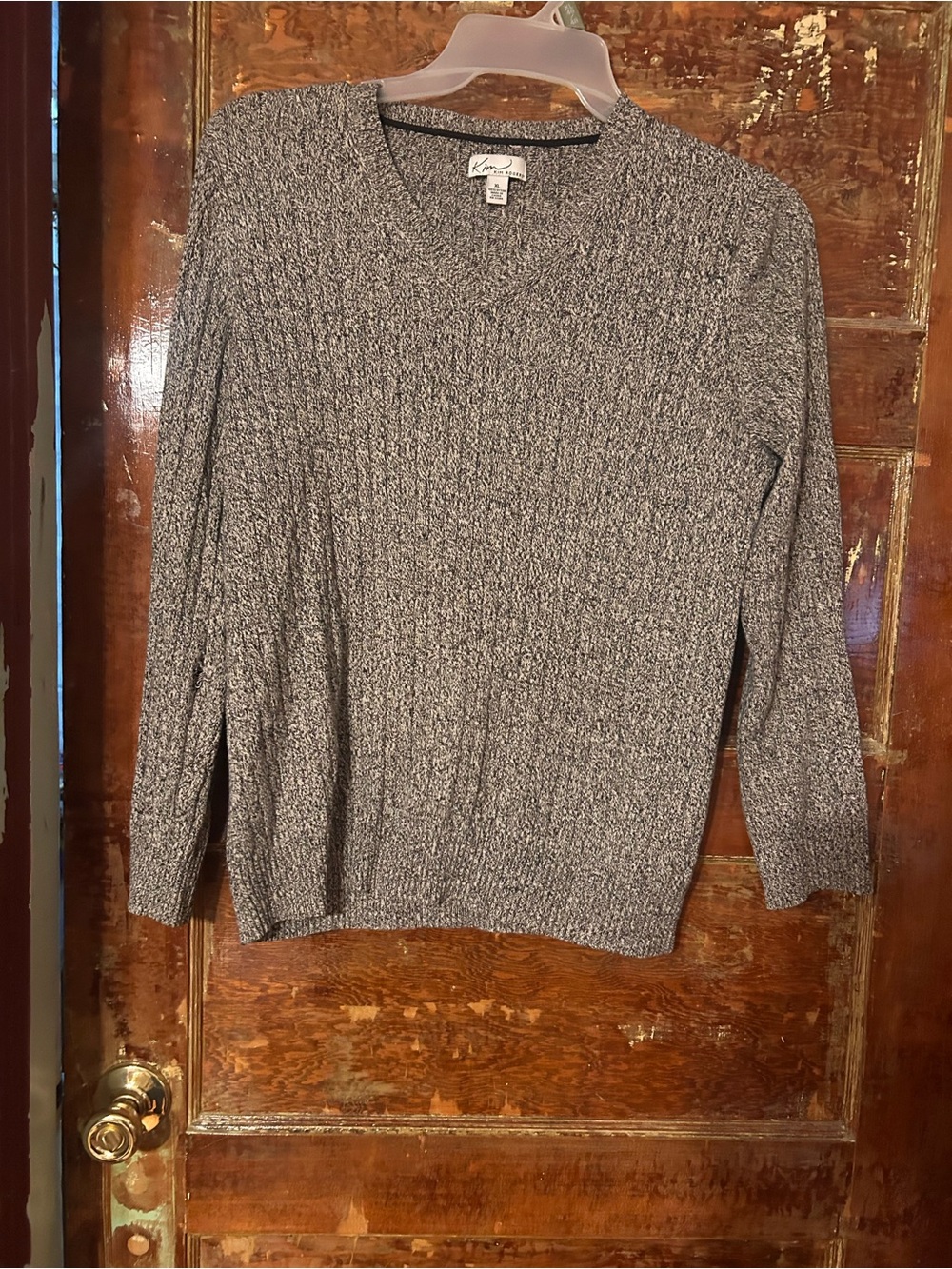 Kenneth Cole Gray Marled V-Neck Men’s Sweater